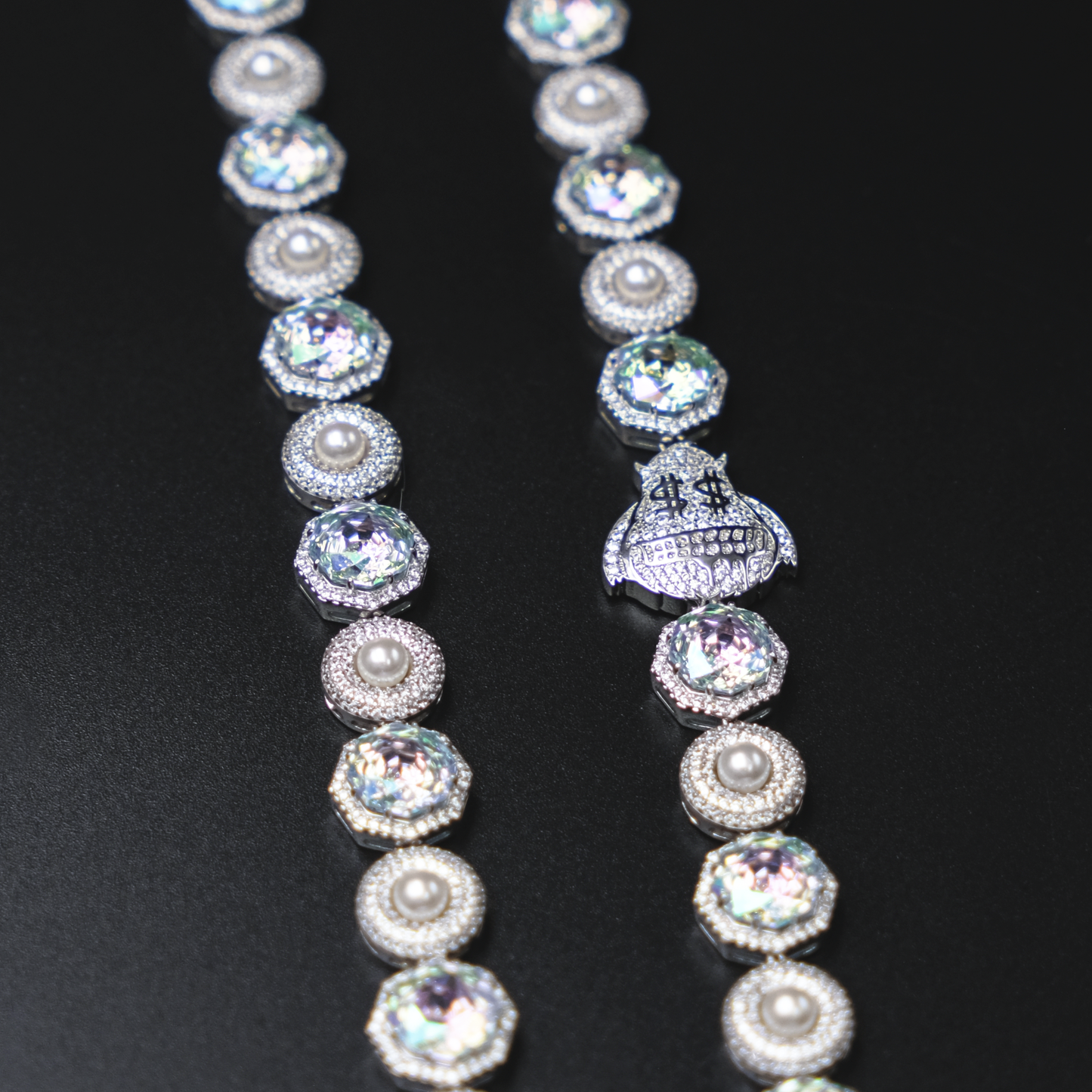 Rose Cut bling mix Pearl Mini Money Monster Necklace (SQGYC-N-1) - TMT The Money Thing