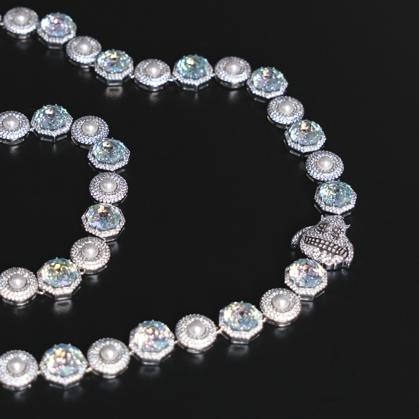 Rose Cut bling mix Pearl Mini Money Monster Necklace (SQGYC-N-1) - TMT The Money Thing