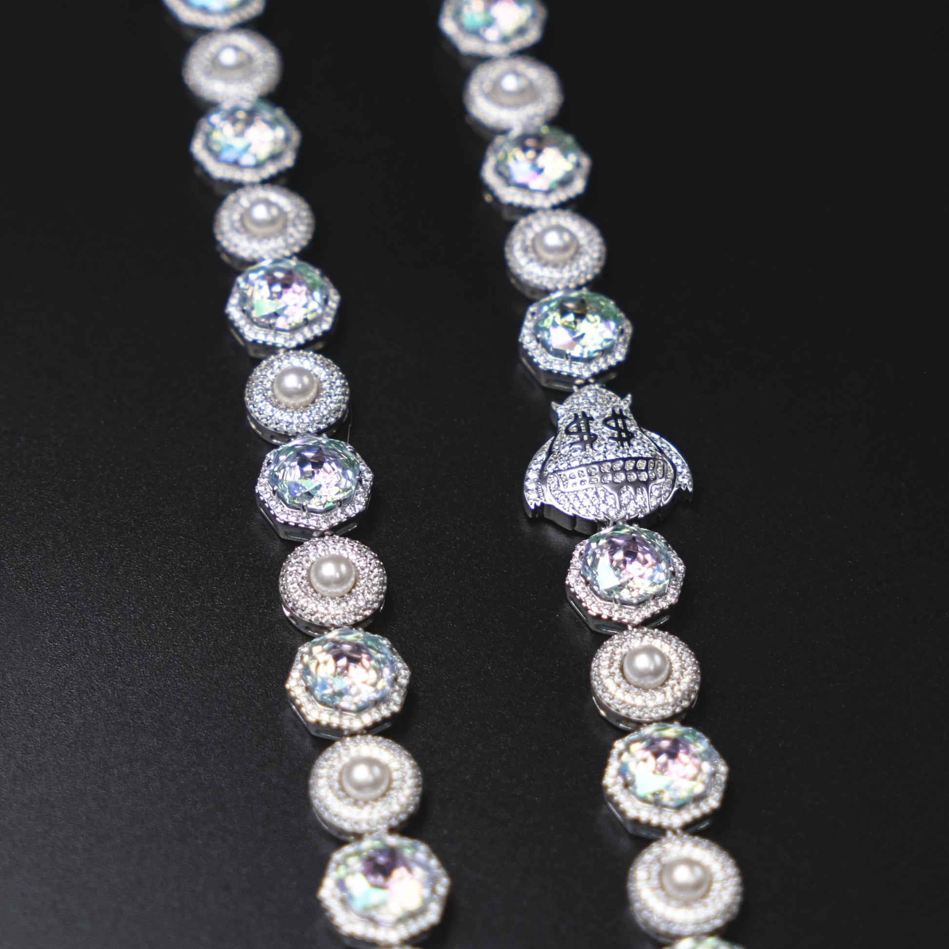 Rose Cut bling mix Pearl Mini Money Monster Necklace (SQGYC-N-1) - TMT The Money Thing
