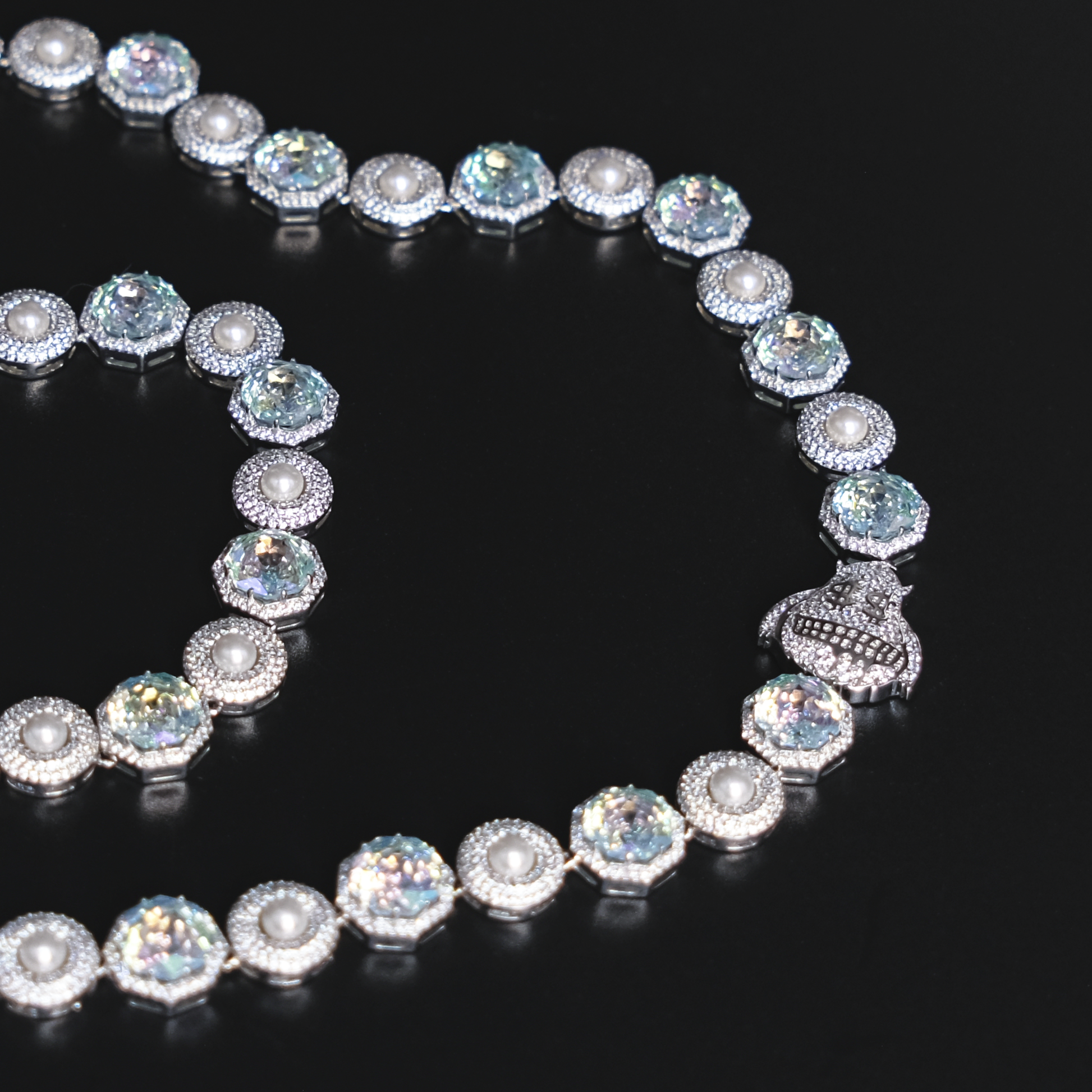 Rose Cut bling mix Pearl Mini Money Monster Necklace (SQGYC-N-1) - TMT The Money Thing
