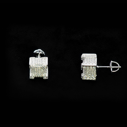 Square Ice Out Ear Stud Earring Piercing (EPAD) - TMT The Money Thing